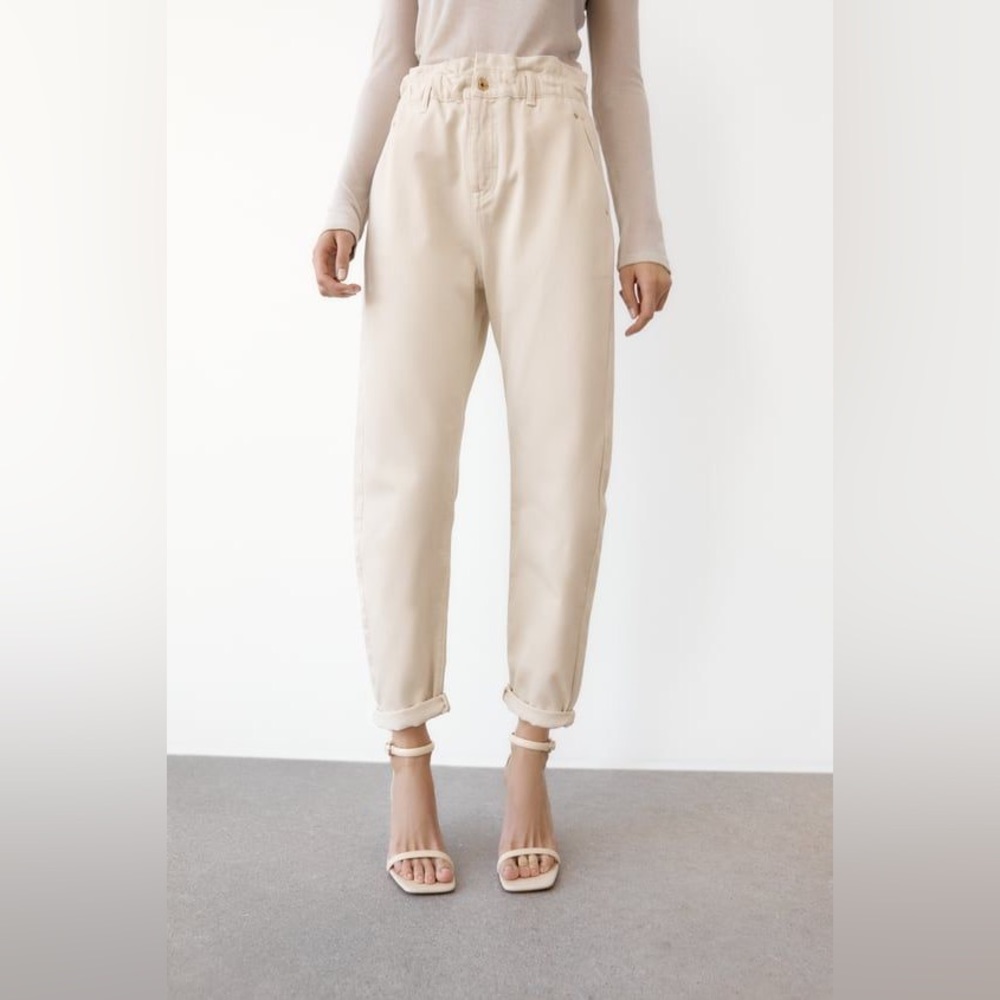 Zara High-Waisted Paperbag Jeans